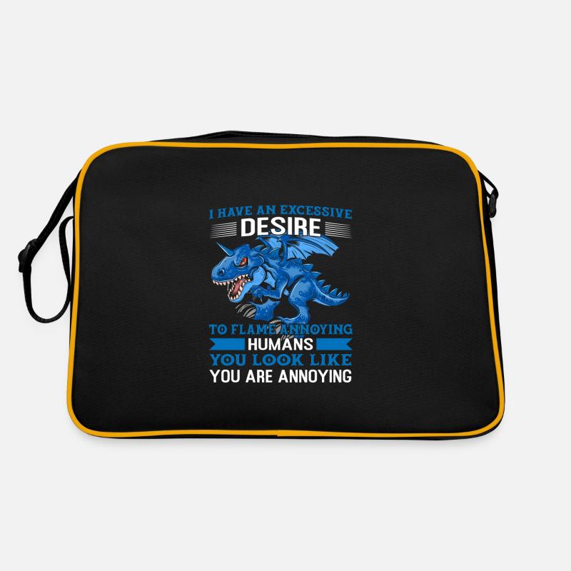 Dragon Dragons Dragons Cadeau de Lover - Sac Retro - noir/or
