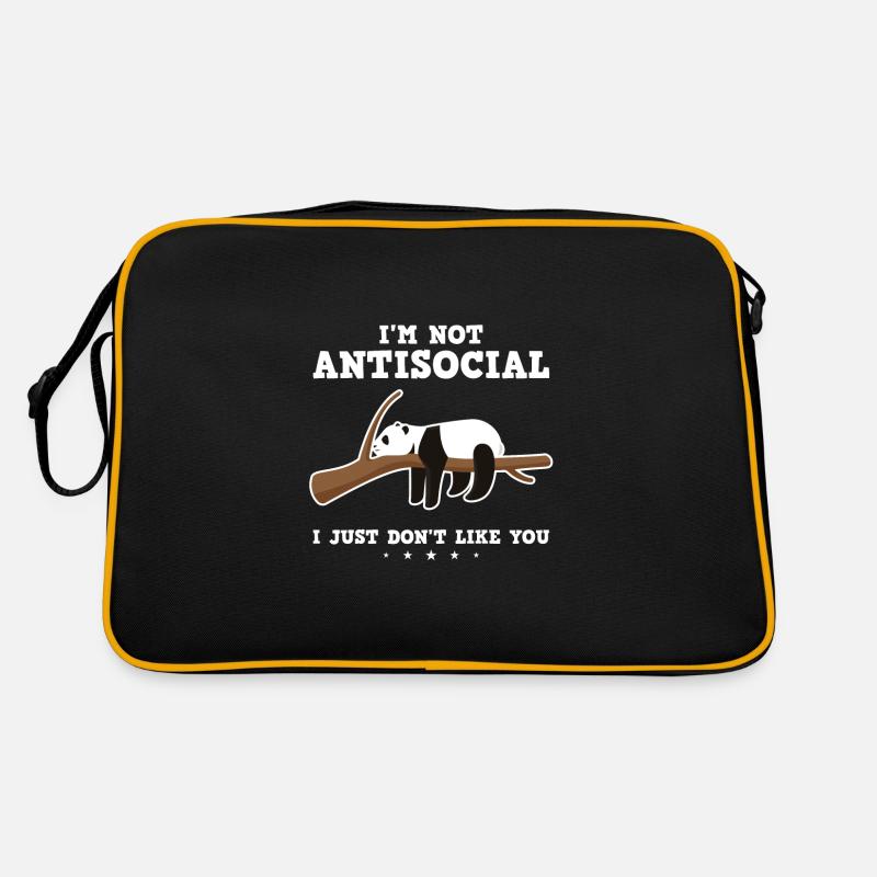 Panda Panda Panda Lover Gift - Retro Bag - black/gold