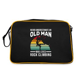 Klettern Old Man Klettern Old Man Geschenk - Retro Tasche - Schwarz/Gold - Hinten
