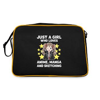 Anime Manga Sketch Anime Manga Gift - Retro Bag - black/gold - Back