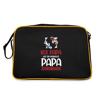 Koi Papa Koi Fisch Koi-Karpfen Geschenk - Retro Tasche - Schwarz/Gold - Hinten