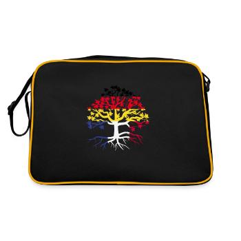 German French Roots German Gift - Retro Bag - black/gold - Back