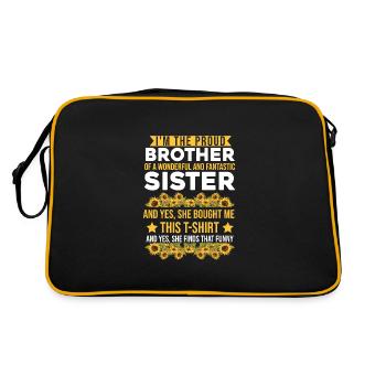 Frère frère & sœur frères frères cadeau - Sac Retro - noir/or - Dos