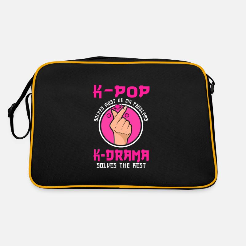 K-Pop & K-Drama K-Pop Geschenk - Retro Tasche - Schwarz/Gold