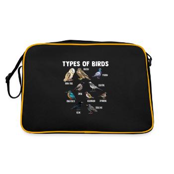 Bird Species Bird Nest Bird Species Bird Gifts - Retro Bag - black/gold - Back
