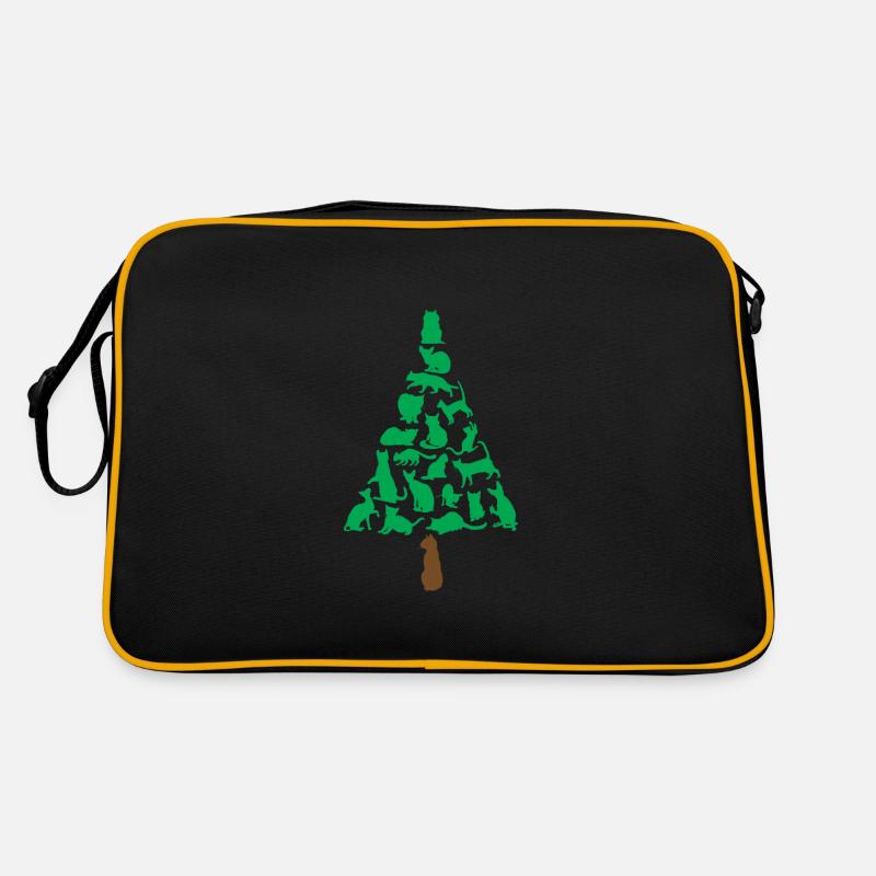 Katzen Weihnachtsbaum Geschenk Katze Weihnachten Retro Tasche