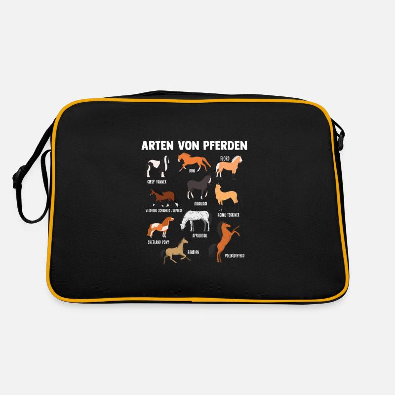 Pferd Pferde Pferderassen Geschenk Retro Tasche