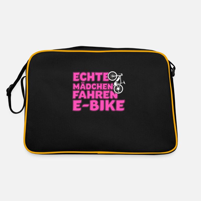 E-Bike Mädchen Biker Geschenk Retro Tasche