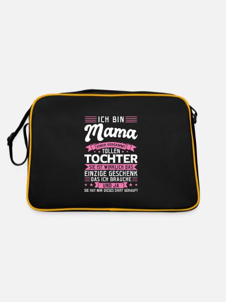 Mama Tochter Mutter Geschenk - Retro Tasche - Schwarz/Gold