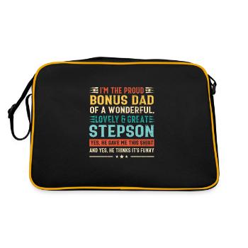 Cadeau de beau-père papa et beau-fils en prime - Sac Retro - noir/or - Dos