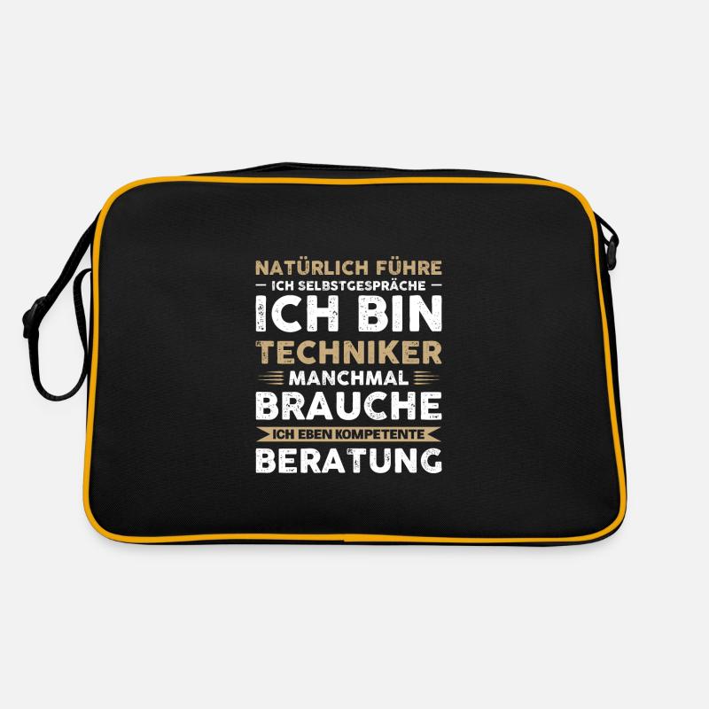 Techniker Ingenieur Technik Geschenk - Retro Tasche - Schwarz/Gold