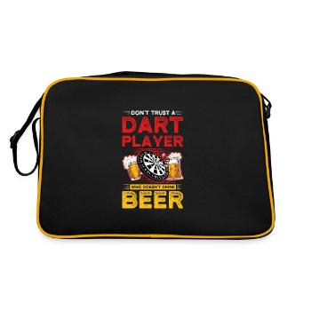 Dartbier Dart Player Darting Cadeau - Sac Retro - noir/or - Dos