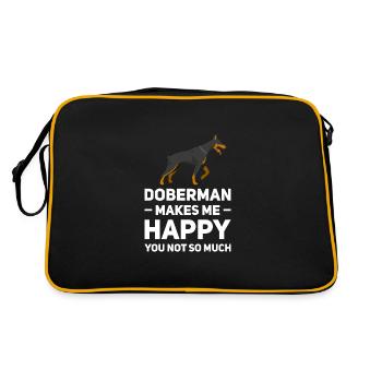 Doberman Doberman Gift - Retro Bag - black/gold - Back