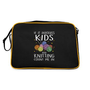 Knitting Knitting Knitting Gift - Retro Bag - black/gold - Back