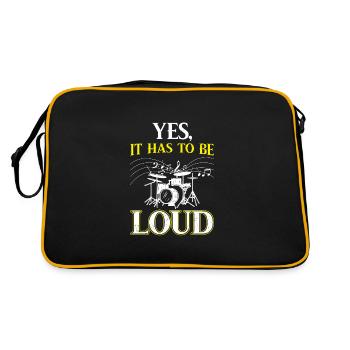 Drummer Drummer Drumstick Cadeau - Sac Retro - noir/or - Dos