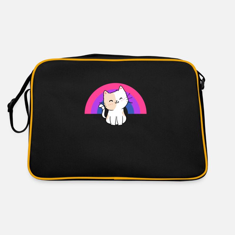 Bisexual Cat Bisexual Pride Cat Geschenk Retro Tasche