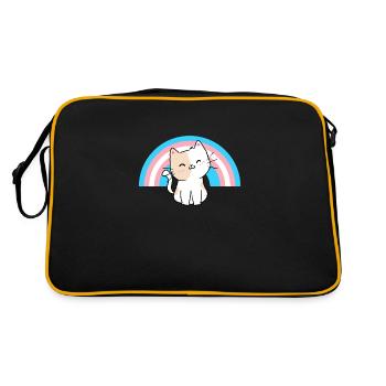 Transgender Cat Transgender Pride Cat Gift - Retro Bag - black/gold - Back