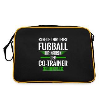 Co-Trainer Trainer Fußball-Trainer Geschenk - Retro Tasche - Schwarz/Gold - Hinten