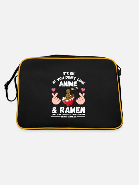 Anime Anime Merch Anime Fanartikel Geschenk - Retro Tasche - Schwarz/Gold - Hinten