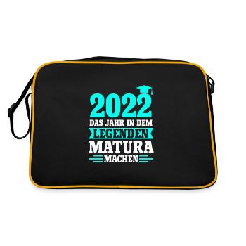 Matura 2022 Matura Abschluss Absolvent Geschenk - Retro Tasche - Schwarz/Gold - Hinten