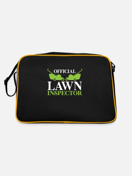 Lawn Mower Lawn Mowing Gift - Retro Bag - black/gold - Back
