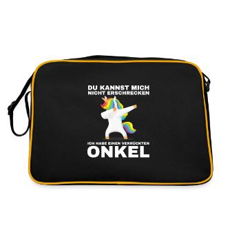 Nichte Onkel Nichten Geschenk - Retro Tasche - Schwarz/Gold - Hinten