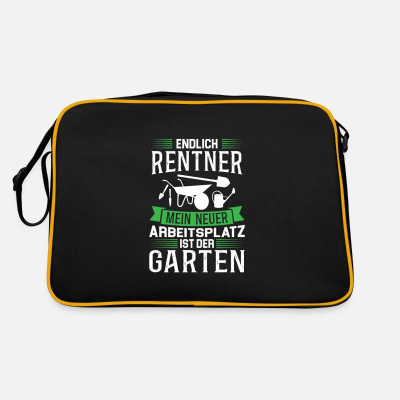 Rentner Gärtner Gartenarbeit Geschenk - Retro Tasche - Schwarz/Gold