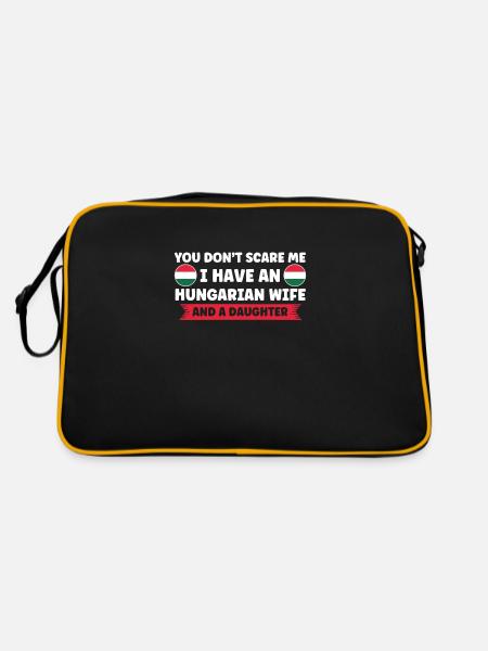 Hungary Hungarian flag Hungarian roots - Retro Bag - black/gold - Back