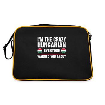 Ungarn ungarische ungarische Flagge Geschenk - Retro Tasche - Schwarz/Gold - Hinten