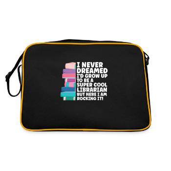 Library Librarian Libraries Gift - Retro Bag - black/gold - Back