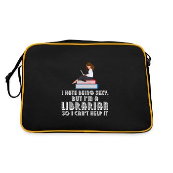 Library Librarian Libraries Gift - Retro Bag - black/gold - Back