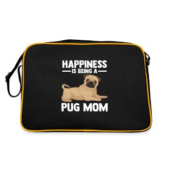 Pug Mom Pug Pug Mother Gift - Retro Bag - black/gold - Back
