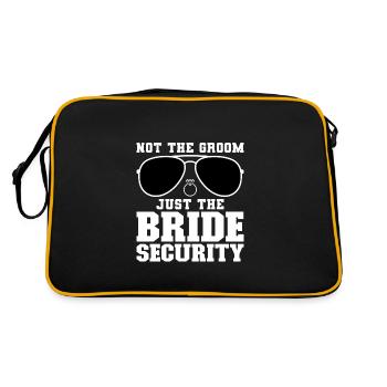 Sicherheit der Braut Hochzeit Braut-Geschenk - Retro Tasche - Schwarz/Gold - Hinten