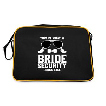 Safety of the Bride Wedding Bridal Gift - Retro Bag - black/gold - Back