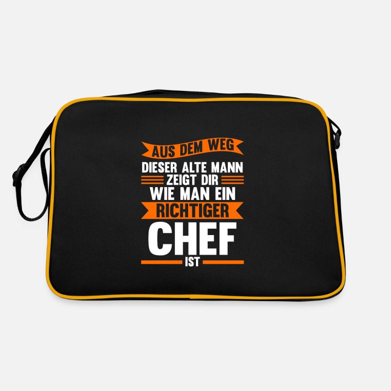 Chef Leiter Direktor Geschenk - Retro Tasche - Schwarz/Gold