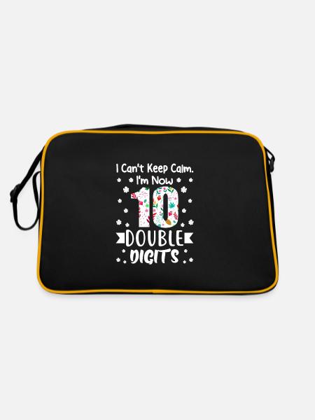 10ème anniversaire 10 ans anniversaire de fille - Sac Retro - noir/or - Dos