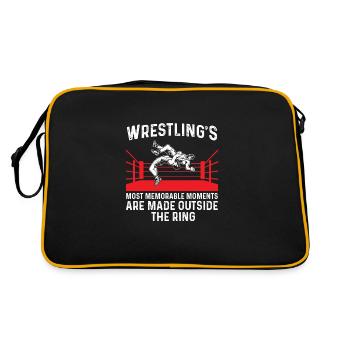 Wrestling Wrestling Wrestle Athlete Gift - Retro Bag - black/gold - Back