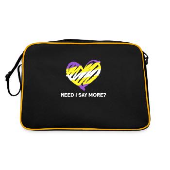 Non-binary non-binary flag LGBTQ gift - Retro Bag - black/gold - Back