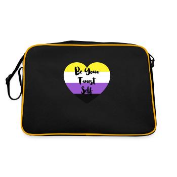 Non-binary non-binary flag LGBTQ gift - Retro Bag - black/gold - Back