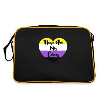 Non-binary non-binary flag LGBTQ gift - Retro Bag - black/gold - Back