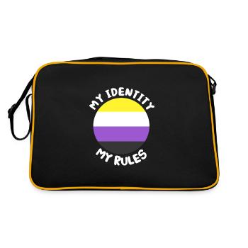 Non-binary non-binary flag LGBTQ gift - Retro Bag - black/gold - Back