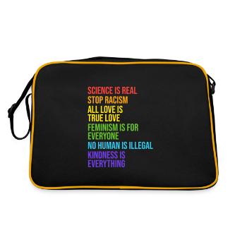 18 La science est un véritable arrêt du racisme - Sac Retro - noir/or - Dos
