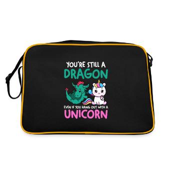 Licorne et Dragon Licorne Dragon Cadeau - Sac Retro - noir/or - Dos