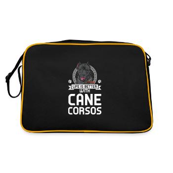 Cane Corso Cane Corso Cadeau - Sac Retro - noir/or - Dos