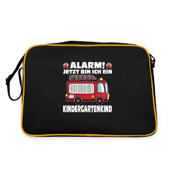 Kindergarten Feuerwehr Kindergartenkind Geschenk - Retro Tasche - Schwarz/Gold - Hinten