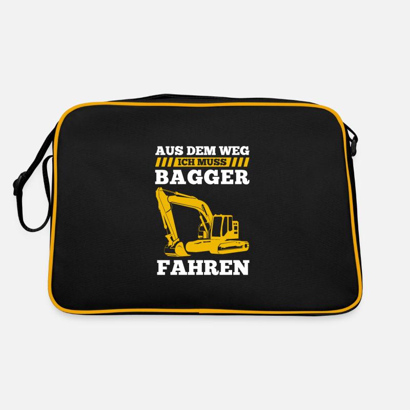 Bagger Bauplatz Baggerführer Geschenk Retro Tasche