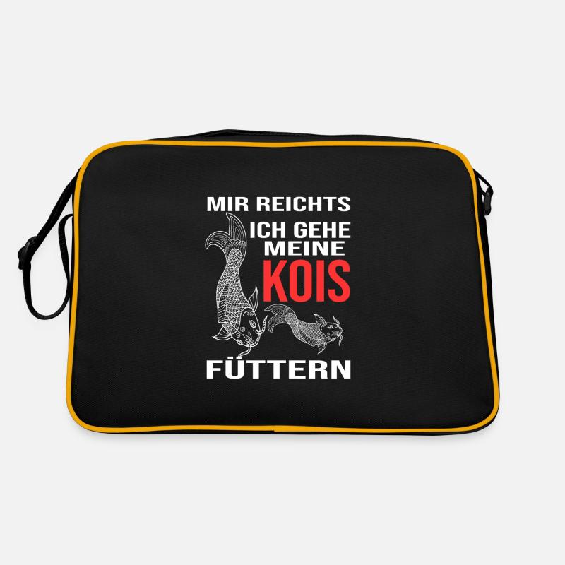 Kois Fisch Koi Besitzer Geschenk - Retro Tasche - Schwarz/Gold