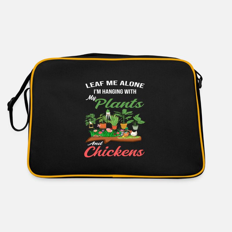 Hähnchengarten Garten Chicken Geschenk - Retro Tasche - Schwarz/Gold