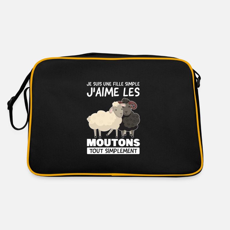 Schaf Mädchen Sheep Girl Geschenk Retro Tasche