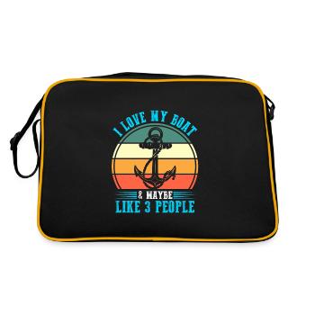Captain Boat Captains Cadeau - Sac Retro - noir/or - Dos